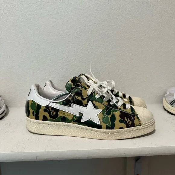 adidas gazelle silver green womens Adidas x BAPE Unisex Superstar 80s Off White / Ftwwht / Goldmt Low Top  Sneakers